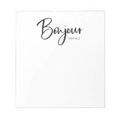Bonjour | Elegant en modern Frans script Notitieblok (Voorkant)