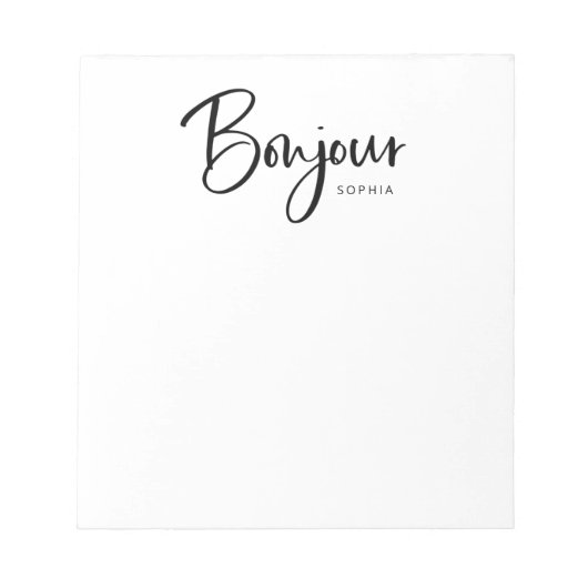 Bonjour | Elegant en modern Frans script Notitieblok (Voorkant)
