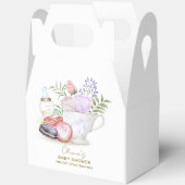 Bonjour Floral Macarons Milk Tea Baby shower Bedankdoosjes (Open)