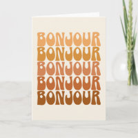 Bonjour | Franse Hallo in bruine roovy-typografie