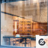 Bonjour | Franse Hallo in bruine roovy-typografie Raamsticker (Cafe Raam)