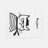 Bonjour Franse kat Grappig Fleece Deken (Voorkant (Horizontaal))