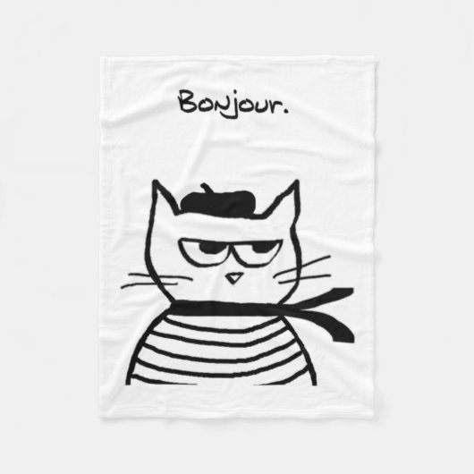 Bonjour Franse kat Grappig Fleece Deken (Voorkant)