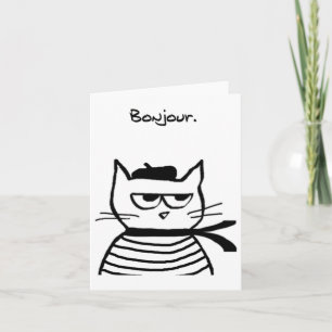 Bonjour Franse kat Grappig Kaart