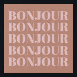 Bonjour | Franse typografie Terracotta en Blush Imitatie Canvas Print<br><div class="desc">Minimale moderne Franse Bonjour in Terracotta en Blush Canvas Print</div>