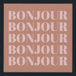 Bonjour | Franse typografie Terracotta en Blush Imitatie Canvas Print<br><div class="desc">Minimale moderne Franse Bonjour in Terracotta en Blush Canvas Print</div>