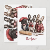 Bonjour French Bulldogs Briefkaart (Voorkant / Achterkant)