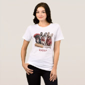 Bonjour French Bulldogs Tri-Blend Shirt (Voorkant volledig)