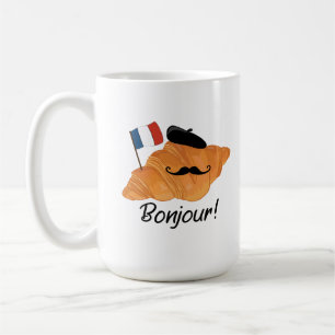 Bonjour French Croissant - France Funny Food Koffiemok