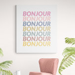 Bonjour French Hallo Pastel Typography Artwork Imitatie Canvas Print<br><div class="desc">Bonjour French Hallo Pastel Typography Artwork</div>