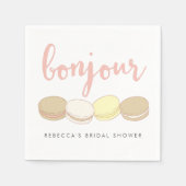 Bonjour French Macarons Vrijgezellenfeest Servetten (Voorkant)