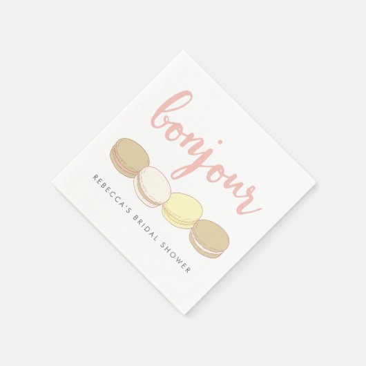 Bonjour French Macarons Vrijgezellenfeest Servetten (Hoek)