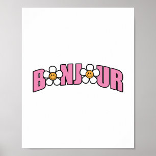 Bonjour, Goedemorgen in het Frans Poster