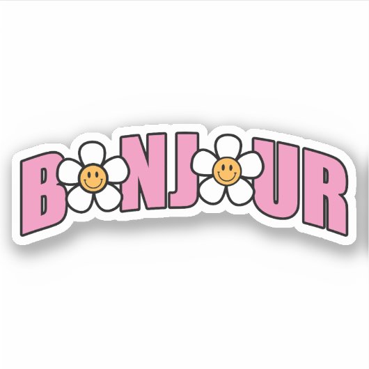 Bonjour, Goedemorgen in het Frans Sticker (Voorkant)