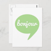 bonjour green speech bubble, French word art Briefkaart (Voorkant / Achterkant)