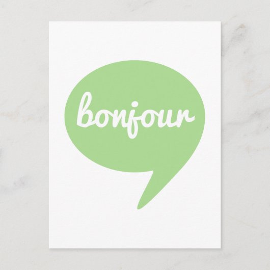 bonjour green speech bubble, French word art Briefkaart (Voorkant)