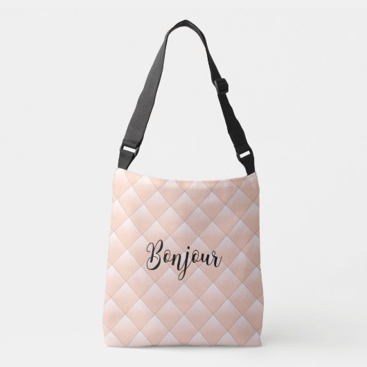 Bonjour Hallo Diamond Quilt Pattern Modern Crossbody Tas (Voorkant)