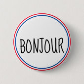 Bonjour Hallo En Francais Ronde Button 5,7 Cm (Voorkant)