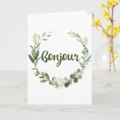 Bonjour Hallo French Kaart (Gele Bloem)
