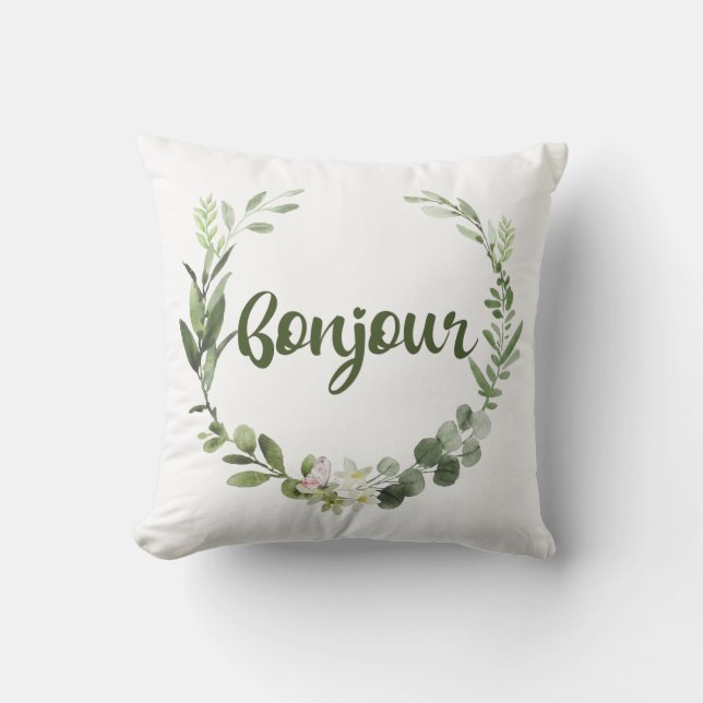 Bonjour Hallo French Kussen (Voorkant)