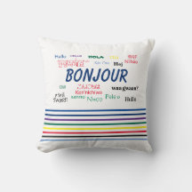 Bonjour Hallo Meerdere talen Stripes