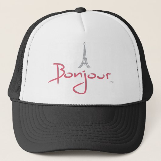 Bonjour (Hallo) Parijs Trucker Pet (Voorkant)