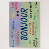 Bonjour Hallo Veel talen in de wereld kleurrijk Legpuzzel (Verticaal)