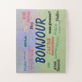 Bonjour Hallo Veel talen in de wereld kleurrijk Legpuzzel (Verticaal)