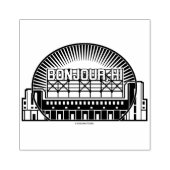 Bonjour, Hi Landmark Wood Art Stamp Rubberstempel (Afrduk)