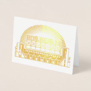 Bonjour, Hi New Home Gefeliciteerd Folie Kaarten