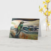 Bonjour II het Wenskaart van de Kolibrie Kaart (Gele Bloem)