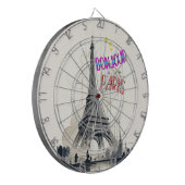 Bonjour Kleurrijke Parijs Dartbord (Voorkant Links)
