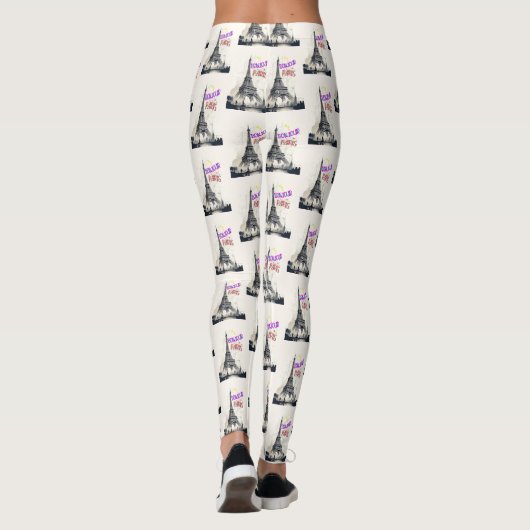 Bonjour Kleurrijke Parijs Leggings (Achterkant)