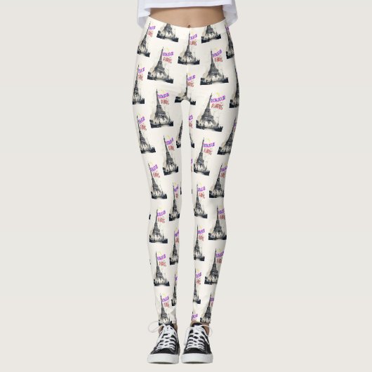 Bonjour Kleurrijke Parijs Leggings (Voorkant)