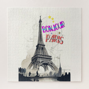 Bonjour Kleurrijke Parijs Legpuzzel