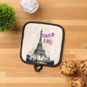 Bonjour Kleurrijke Parijs Pannenlap (Top down)