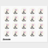 Bonjour Kleurrijke Parijs Ronde Sticker (Vel)