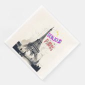 Bonjour Kleurrijke Parijs Servet (Hoek)