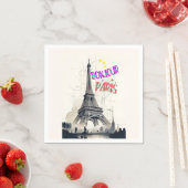 Bonjour Kleurrijke Parijs Servet (Insitu)