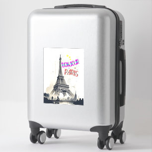 Bonjour Kleurrijke Parijs Sticker