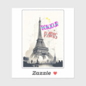 Bonjour Kleurrijke Parijs Sticker (Vel)