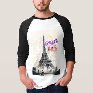 Bonjour Kleurrijke Parijs T-shirt