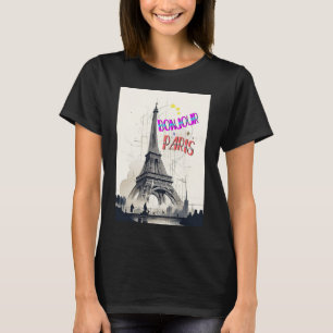 Bonjour Kleurrijke Parijs T-shirt