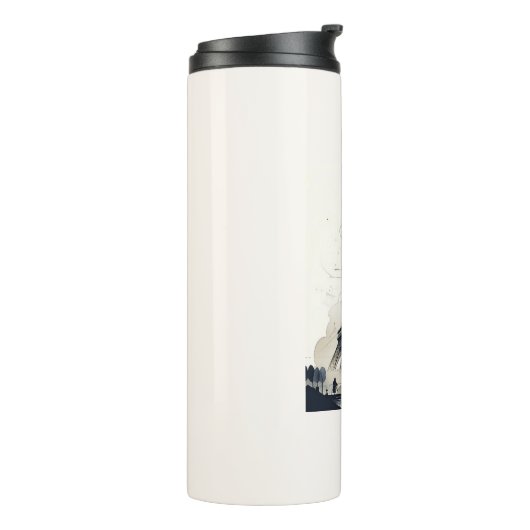 Bonjour Kleurrijke Parijs Thermosbeker (Gedraaid links)