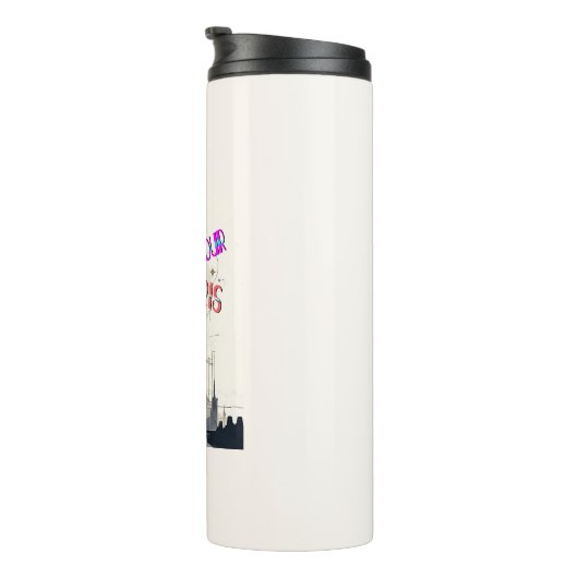 Bonjour Kleurrijke Parijs Thermosbeker (Geroteerd rechts)