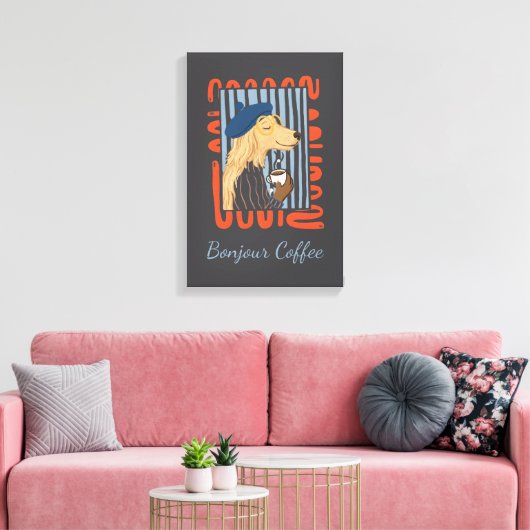 Bonjour Koffie Canvas Afdruk (Insitu (Woonkamer))