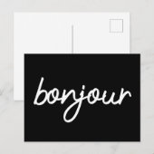 Bonjour lettering briefkaart (Voorkant / Achterkant)