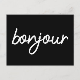 Bonjour lettering briefkaart