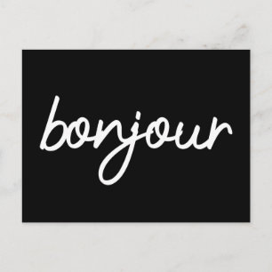 Bonjour lettering briefkaart
