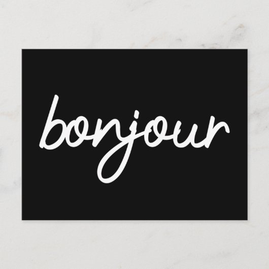 Bonjour lettering briefkaart (Voorkant)